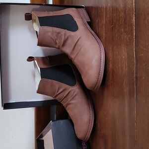 Bnib brown material girl ankle boots, size 37